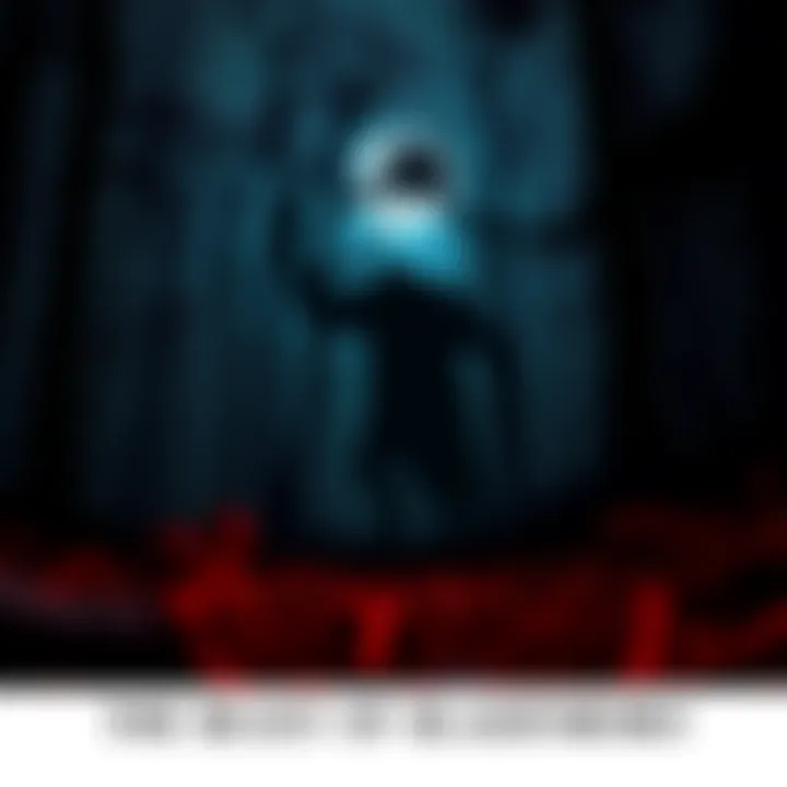A silhouette of a large, mysterious creature lurking in the shadows of a dark forest in Bladenboro, North Carolina, with animal bones scattered in the foreground.