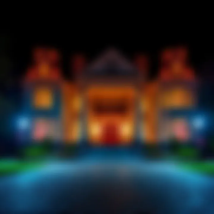 The Beattie Mansion lit up at night, showcasing its historic architecture and inviting atmosphere for guests.