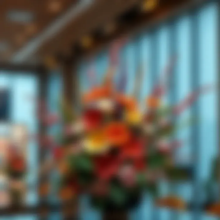 An elegant floral arrangement showcasing vibrant flowers and captivating scents in Shoyeido Floral World