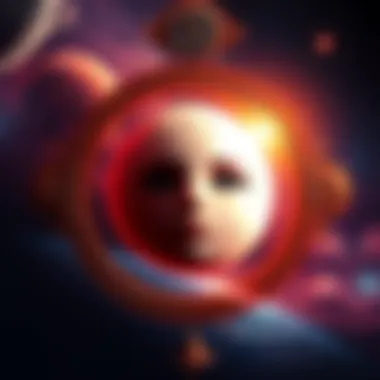 An artistic representation of Venus as a beautiful planet, surrounded by symbols representing Mars and the Sun, highlighting beauty standards and influences.