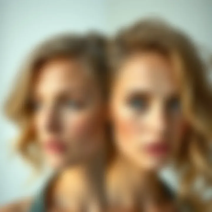 A split image showing a person with clear skin and healthy hair on one side and the same person before the transformation with less clarity and dull hair on the other side.