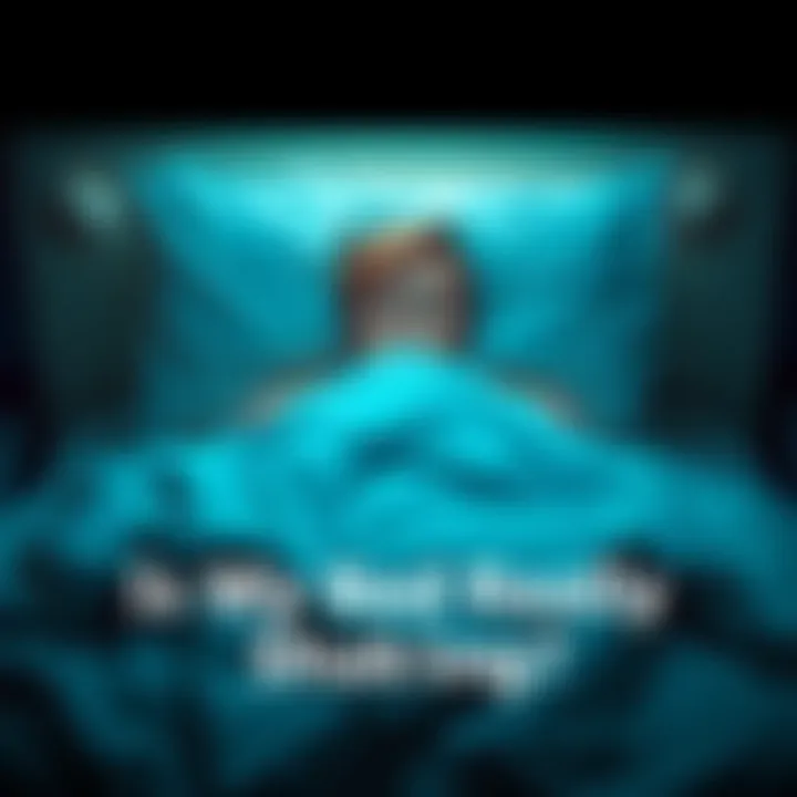 A person looks surprised as their bed covers shake, hinting at a strange experience during the night.