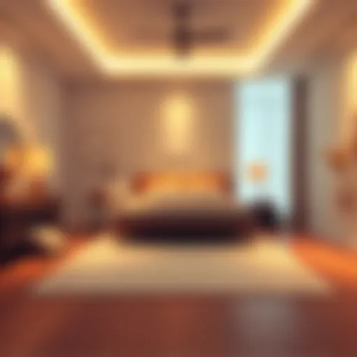 A serene bedroom featuring a bed placed in a position that promotes good energy flow according to feng shui principles.