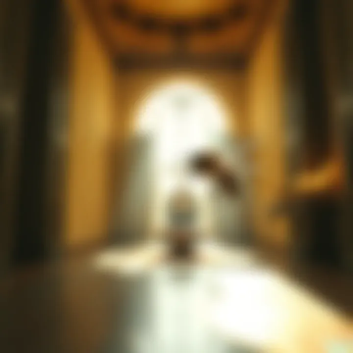 A bee enters a brightly lit room where a person is performing a sacred ritual with a Venus pentacle. The atmosphere reflects a sense of surprise and focus as the individual guides the bee outside.