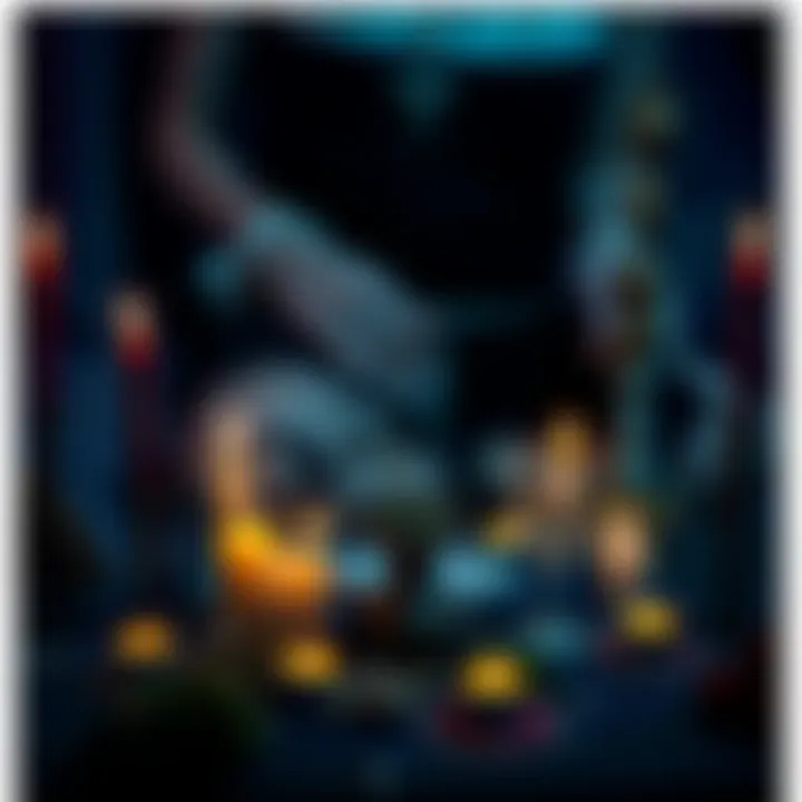 A beginner performing a protection ritual with candles and herbs, surrounded by symbols of chaos magic, focusing on creating a safe space