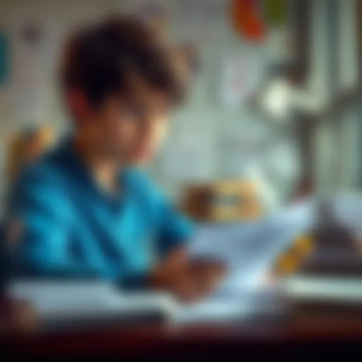 Beginner Reviewing Notes A young person sits at a desk surrounded by books and notes, looking confused while trying to understand complex concepts.