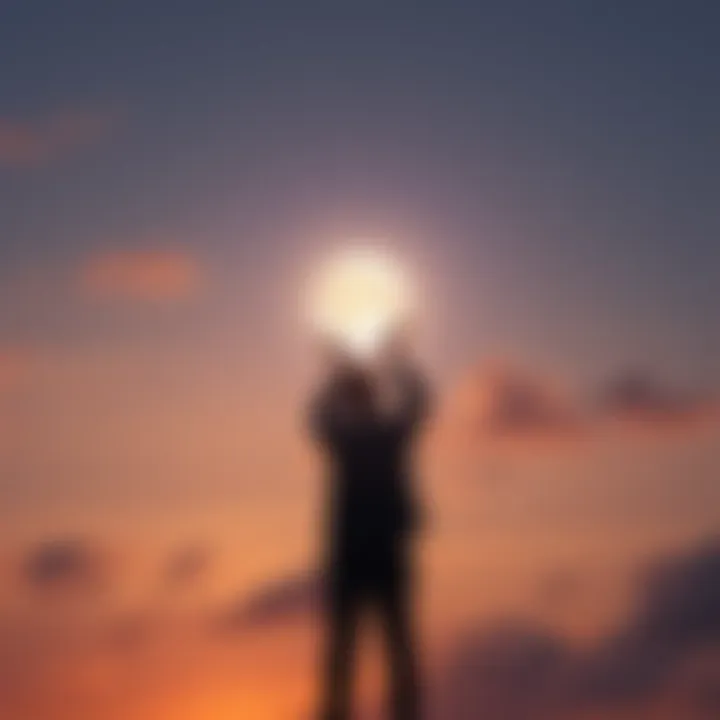 A person holding a glowing orb, symbolizing belief and desires in manifestation, standing in a serene setting