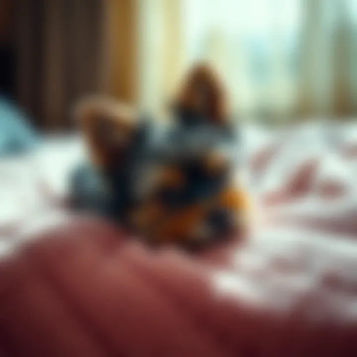 A small Morkie dog named Fricka resting peacefully on a soft blanket, evoking feelings of love and loss