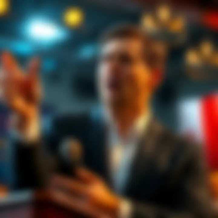 Ben Shapiro passionately speaking at an event regarding his support for the Iran war, with a serious expression and an audience in the background.