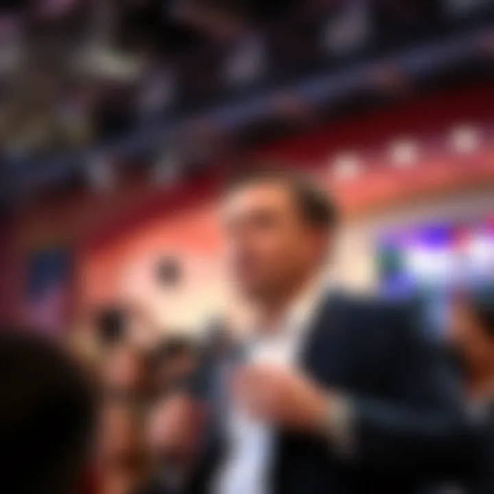 Ben Shapiro addressing an audience with a microphone in hand