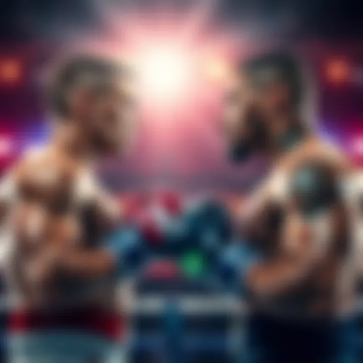 Benn and Eubank Jr. face off in the boxing ring, both showing determination before the match.