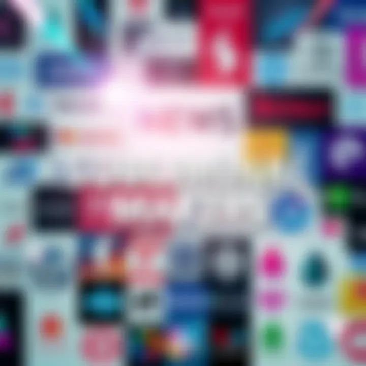 A collage of popular subliminal makers with a bright background, showcasing logos and designs associated with effective subliminal messages.