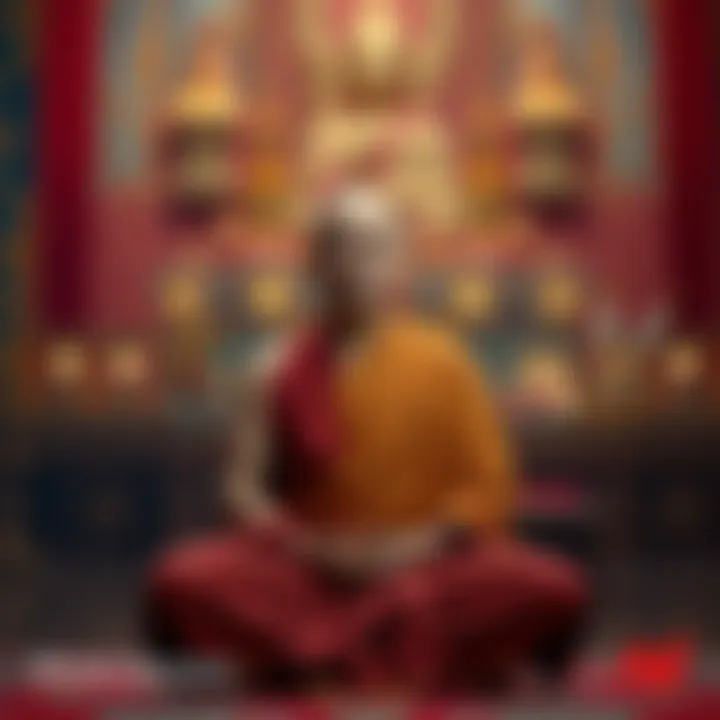 Bhante Jayasara, a Theravada monk, sits calmly in meditation, inviting questions about Buddhism and meditation.