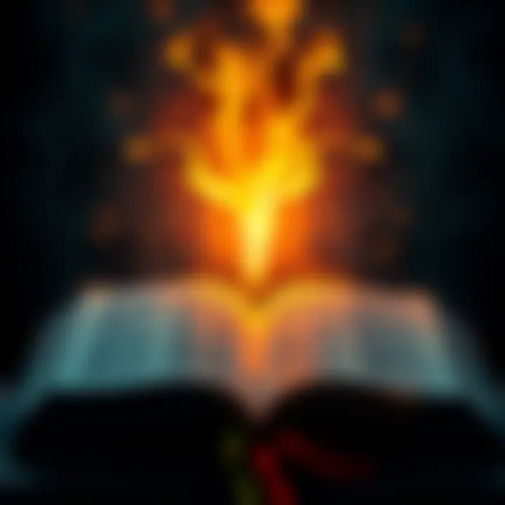 An open Bible with glowing light surrounding the pages, symbolizing a connection to reincarnation.