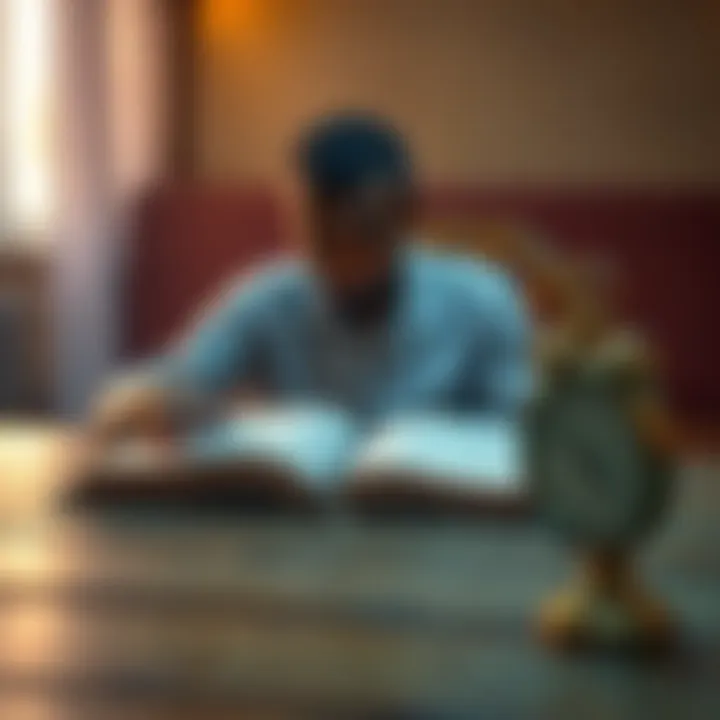 A person sitting at a table with an open Bible and a clock next to it, symbolizing the connection between scripture and time travel