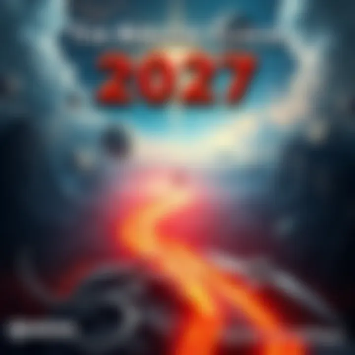 Biblical Prophecy and 2027 A timeline showing significant biblical events and celestial signs leading to 2027, with imagery of a red heifer and religious symbols.