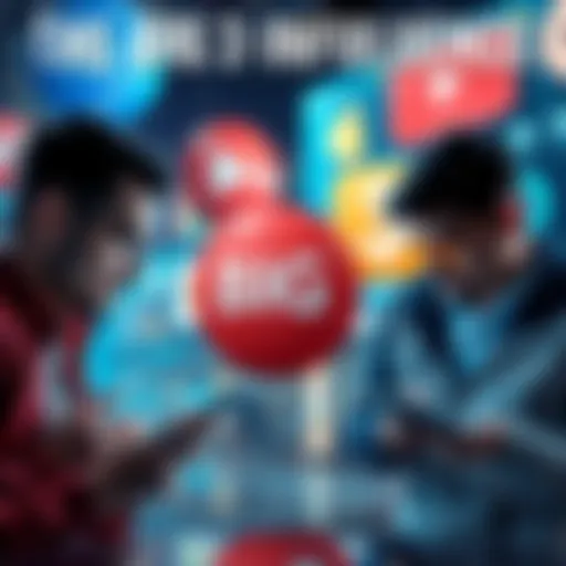 The Big 3 logos with people interacting and using technology in daily life.