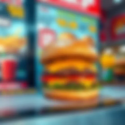 A close-up of the Big Arch burger featured on a colorful fast-food menu board, emphasizing price and promotional offers.