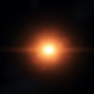 Big Bang Concept A visual representation of the Big Bang, showing a burst of light and energy in a dark space, symbolizing the beginning of the universe.