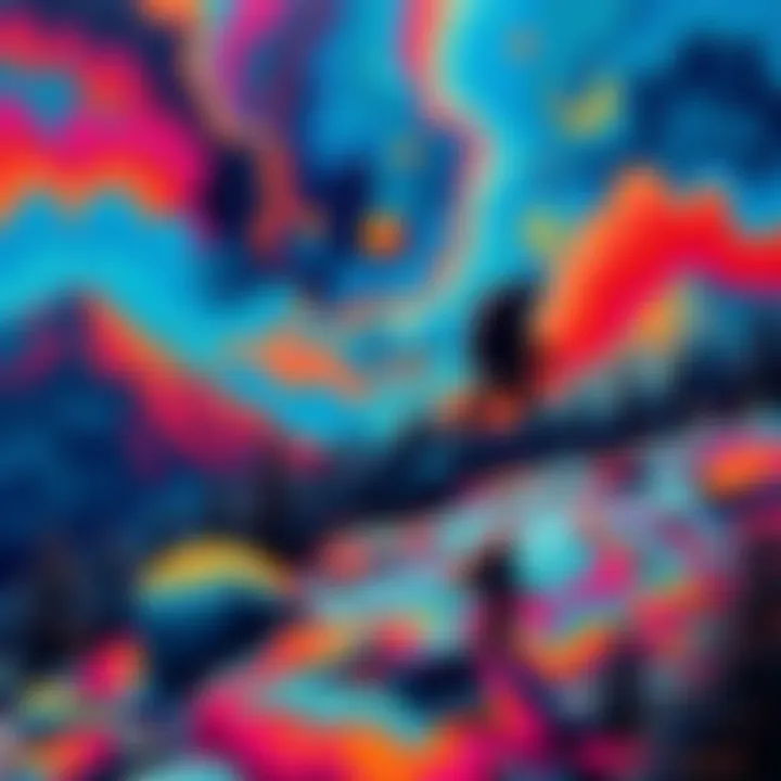 An original acrylic artwork featuring Bigfoot on Blood Mountain with vivid colors and detailed textures.