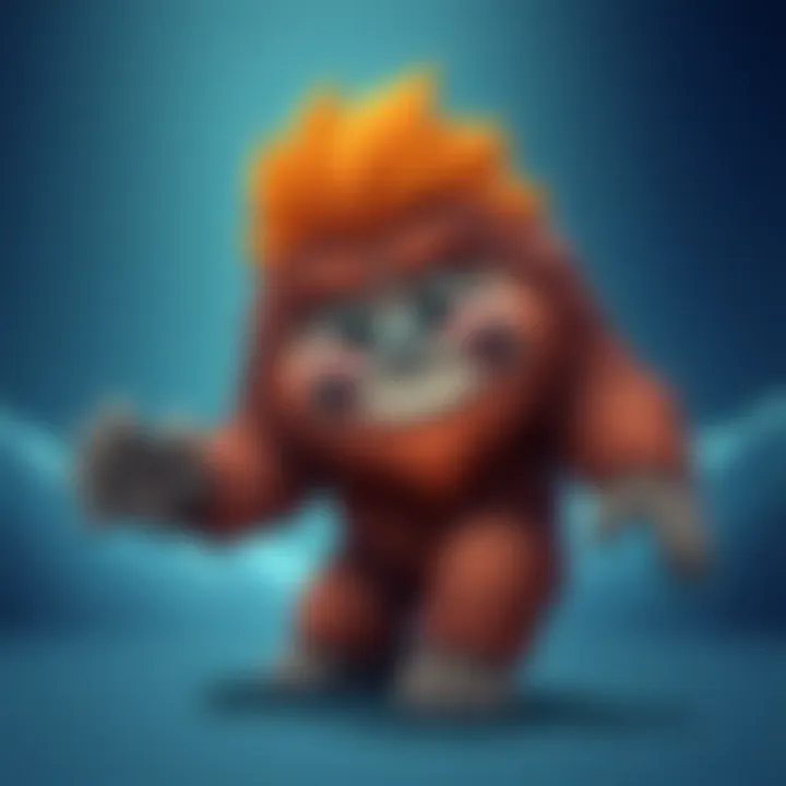 A cartoon depiction of Bigfoot, a large hairy creature, smiling and waving, representing the new emoji.