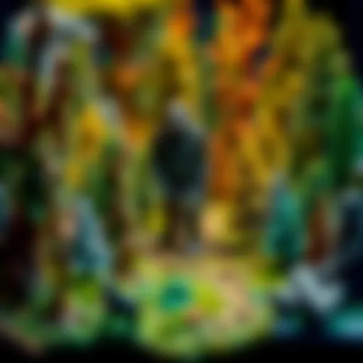 A detailed Bigfoot Matchbox Diorama showcasing Bigfoot figures and forest elements, highlighting intricate craftsmanship and design.