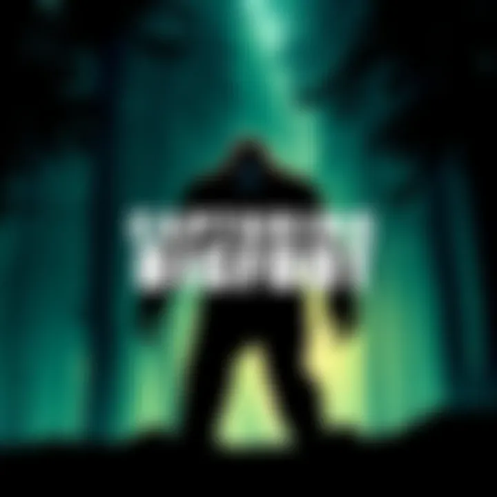 A poster featuring a silhouette of Bigfoot in a forest setting with the title 'Capturing Bigfoot' prominently displayed.