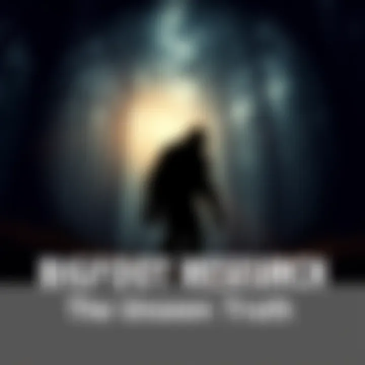 A shadowy figure resembling Bigfoot in a dense forest, symbolizing mystery and skepticism in Bigfoot research