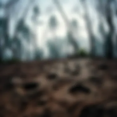 Bigfoot Tracks in The Poconos Fresh Bigfoot tracks in the woods of The Poconos with trees in the background