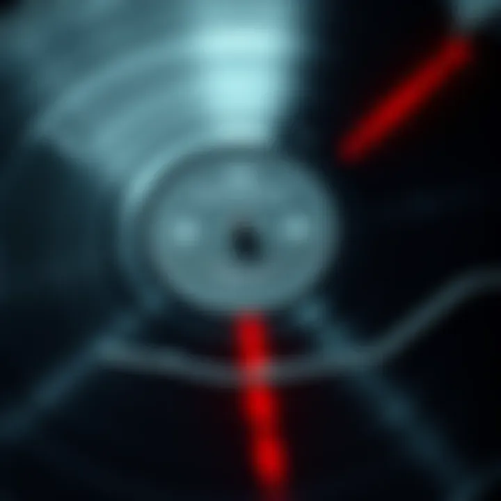 A close-up of a vinyl record spinning, with notes and lyrics scribbled around it, representing the search for hidden messages in music.
