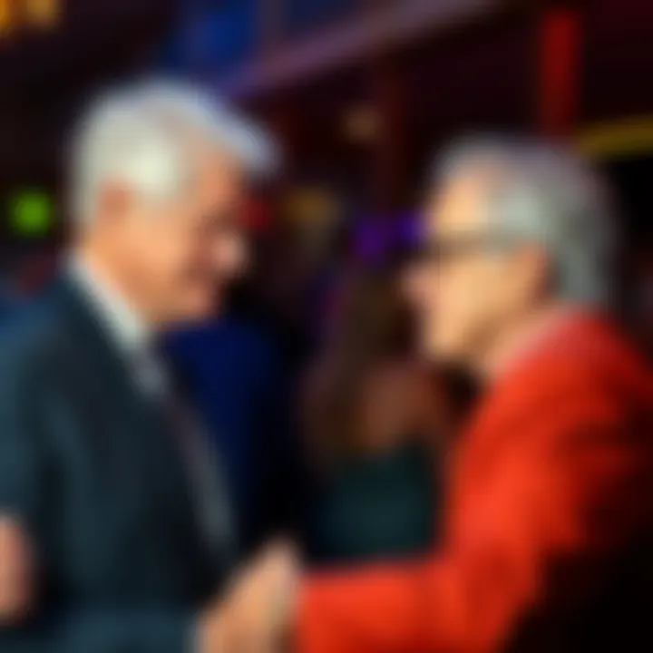 Bill Clinton talking to Jeffrey Epstein at a social event, raising concerns about their friendship amid serious allegations.