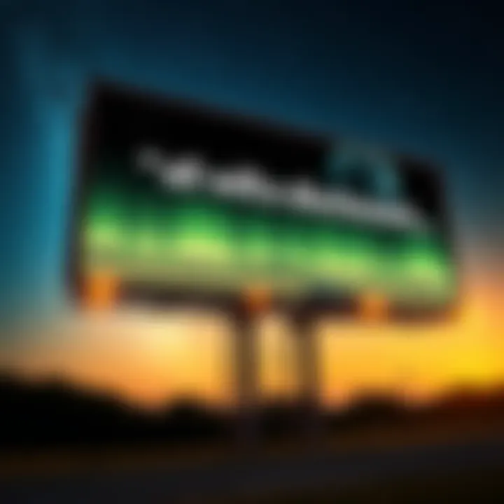 Billboard for Spielberg's UFO Movie A giant billboard featuring the tagline 'all will be disclosed' for Steven Spielberg's UFO movie, with a starry background and a spacecraft silhouette.