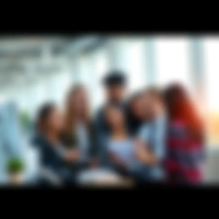 A group of diverse young individuals brainstorming ideas for their financial goals in a bright, modern workspace.