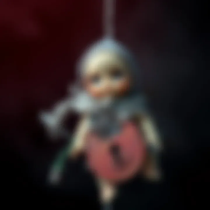 Binding Spell with Doll A doll wrapped in a lock and wire, symbolizing the concept of binding spells.