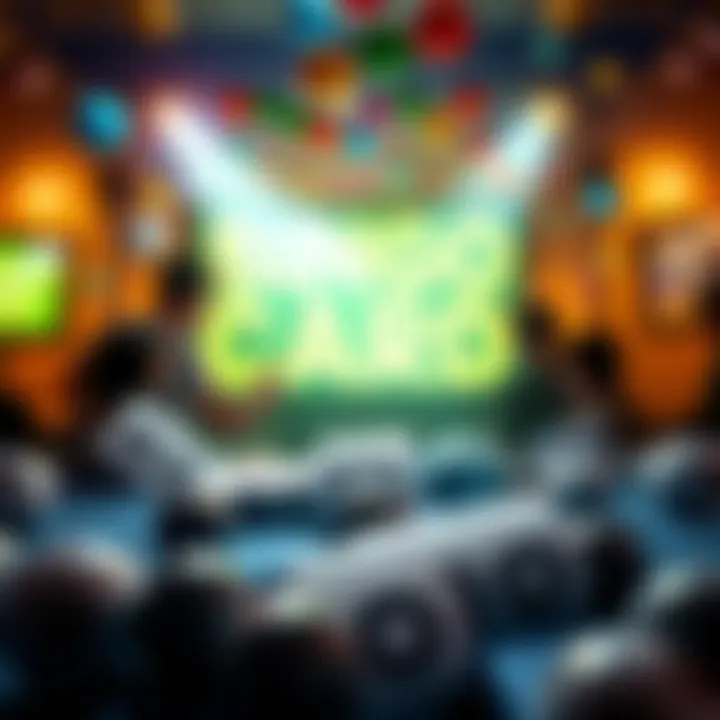 An engaging visual of bingo cards and excitement surrounding a TV show episode