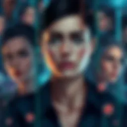 Illustration showing diverse people representing different blood types and genders, with a focus on psychological traits related to abduction experiences.
