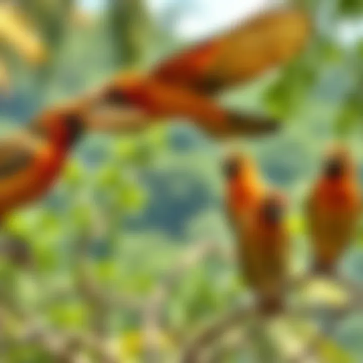 A group of birds behaving oddly in a lush southern landscape, raising questions about their actions.