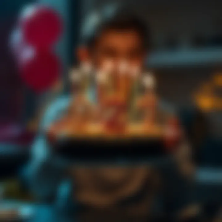 A person celebrating their birthday while holding a cake with candles, reflecting on the number 927 seen over the years.