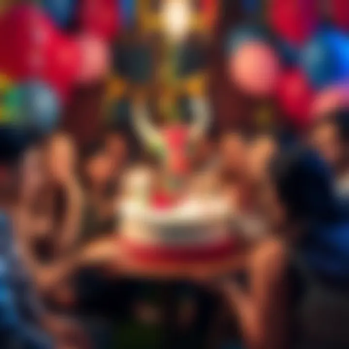 People celebrating birthdays with cake and balloons, focusing on Tauruses born on May 2nd.