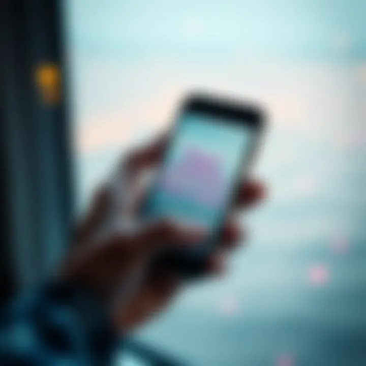Sending Birthday Wishes from Far Away A hand holding a smartphone with birthday wishes displayed on the screen, showing a friend celebrating their birthday alone