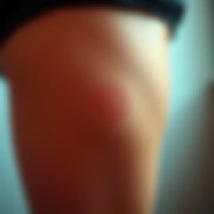 A close-up of a person's thigh with a noticeable birth mark, symbolizing discussions about past lives and personal identity.