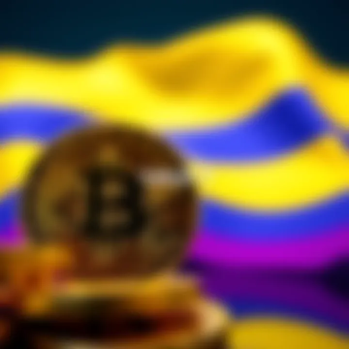 A visual representation of Bitcoin coins with a Venezuelan flag in the background, symbolizing Venezuela's role in Bitcoin ownership