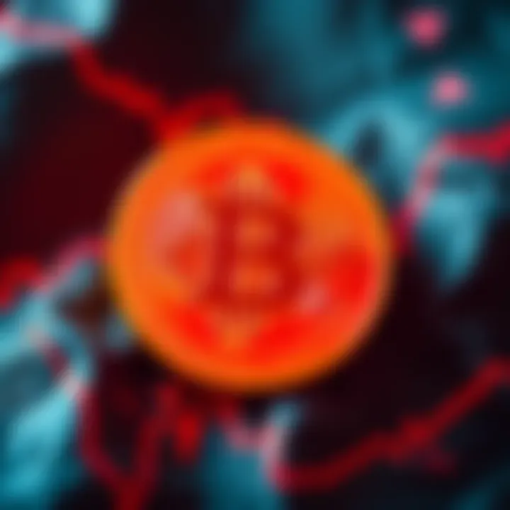 A Bitcoin symbol surrounded by a warning sign, representing the integrity issues in the cryptocurrency market.