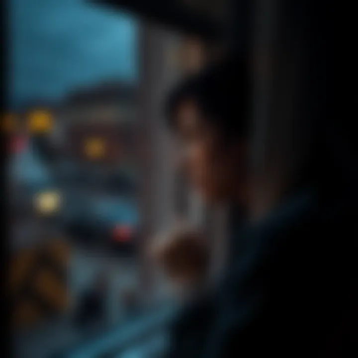 A person looking thoughtfully out a window, reflecting on past connections and lost validation, with a somber expression.