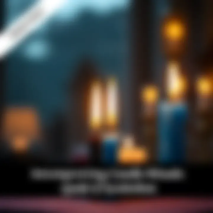 Two candles, one black and one blue, burning side by side on a table, symbolizing a man and a woman in a ritual