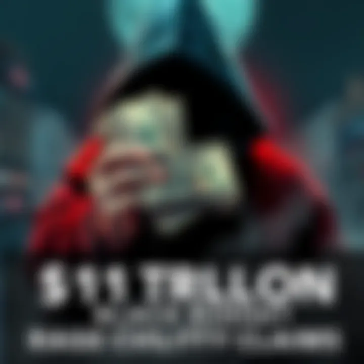 Illustration of a shadowy figure holding a stack of cash, symbolizing secret funding for rogue civilizations