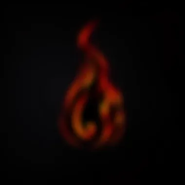 A glowing black flame representing personal power and defiance, surrounded by a dark background, symbolizing strength and individuality.