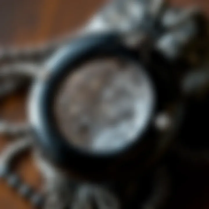 A close-up of a unique black onyx amulet featuring a sparkling druzy window, showcasing its beauty and protective qualities.