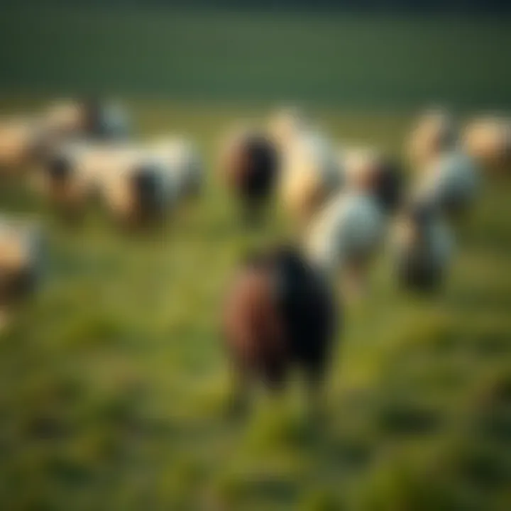 Black Sheep in a Family A lonely black sheep standing apart from a group of white sheep in a green field, symbolizing feelings of isolation in family dynamics.