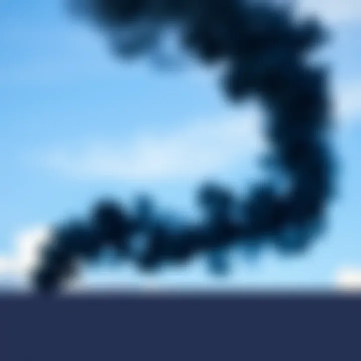 Black tentacle-shaped smoke rising in the sky, creating a curious scene.
